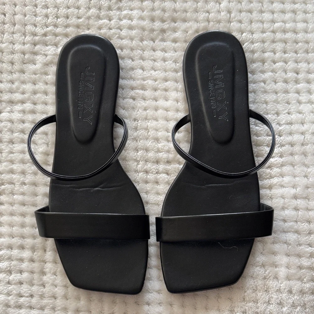 👡 JMGXY Minimalist Square Toe Sandals – Women’s Size 43 (US ~10)